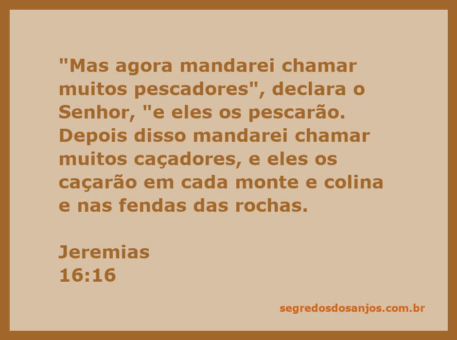 Ilustração de pescadores e caçadores representando a passagem de Jeremias 16:16