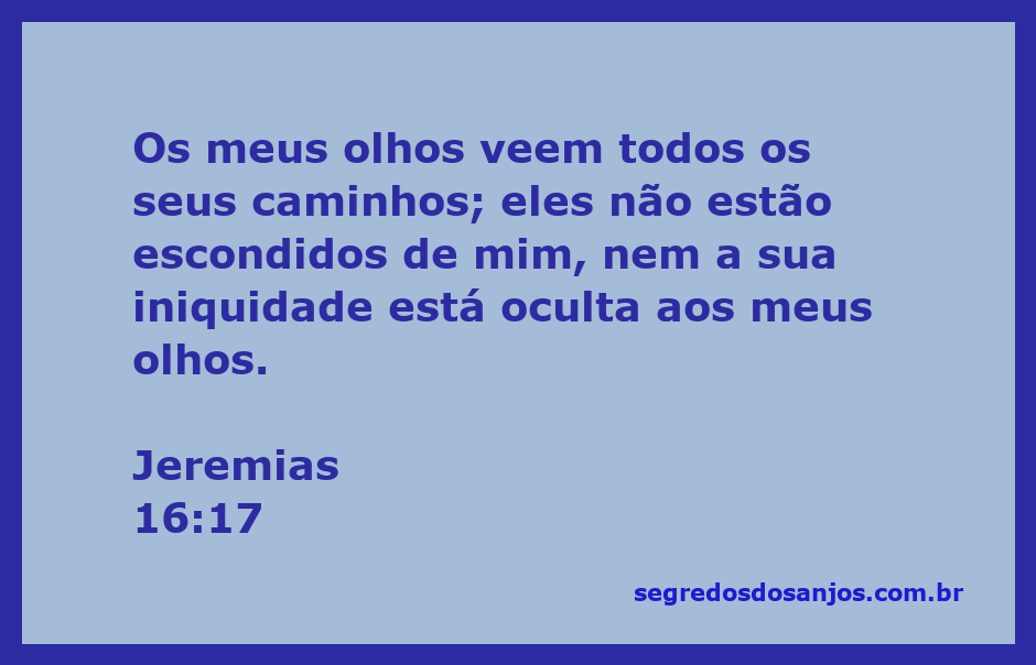 Ilustração de Jeremias 16:17, destacando a vigilância divina sobre os caminhos humanos.