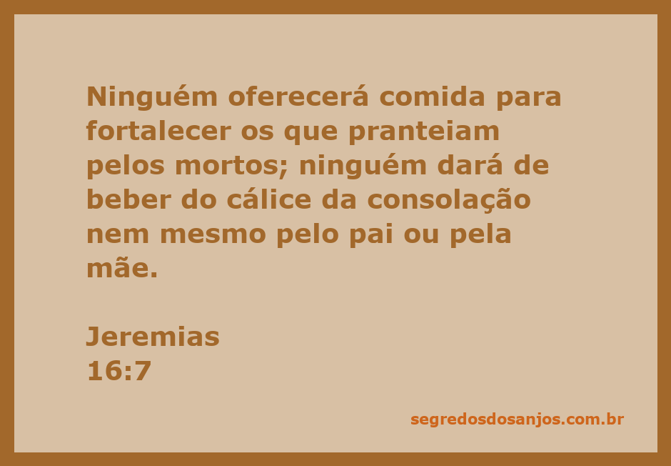 Imagem representativa de um luto, simbolizando a passagem de Jeremias 16:7, onde não se oferece comida ou bebida aos que pranteiam pelos mortos.