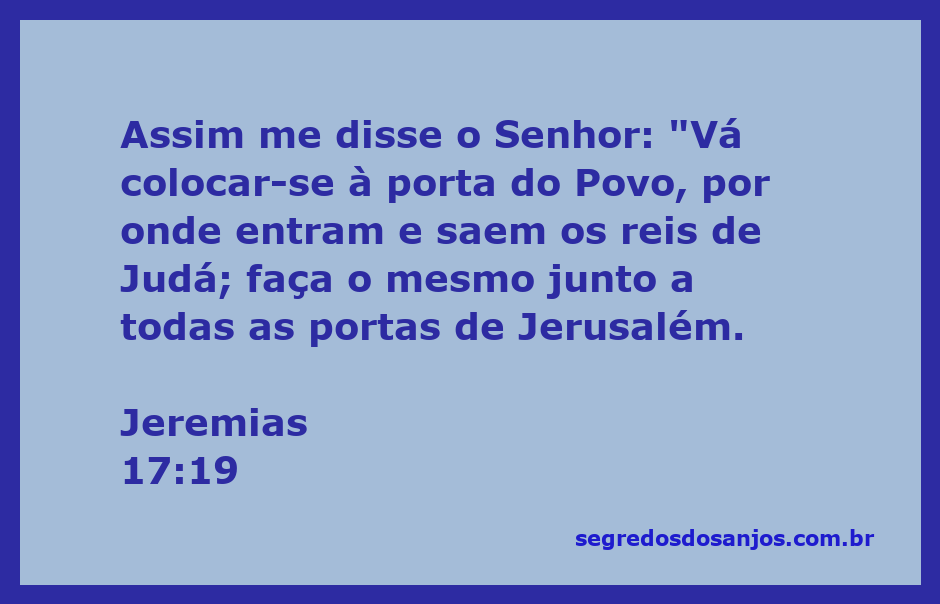 Imagem representando a passagem de Jeremias 17:19, com uma ilustração de portas de Jerusalém e a figura de um profeta.