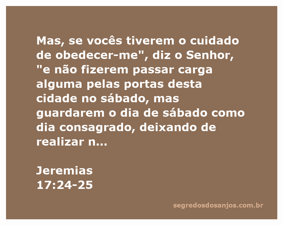 Ilustração da passagem bíblica Jeremias 17:24-25, destacando a importância do sábado e a promessa de prosperidade para Jerusalém.