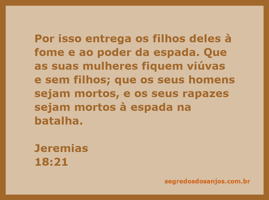 Ilustração de Jeremias 18:21, retratando a devastação e o lamento pela perda de vidas.