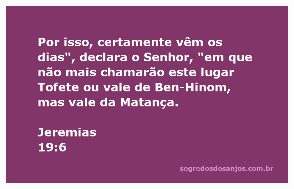 Imagem representativa do vale de Tofete, simbolizando a passagem de Jeremias 19:6 sobre a transformação do lugar de sacrifícios em um vale de matança.
