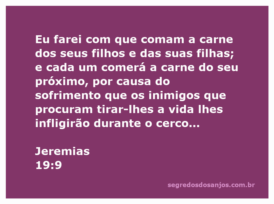 Ilustração da passagem de Jeremias 19:9, retratando o sofrimento e a desolação durante o cerco.