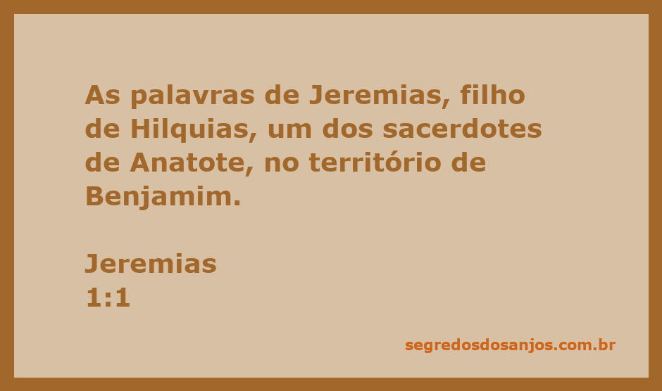 Versículo bíblico Jeremias 1:1, apresentando as palavras do profeta Jeremias.