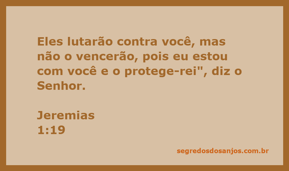 Imagem inspiradora com o versículo de Jeremias 1:19, destacando a proteção divina.