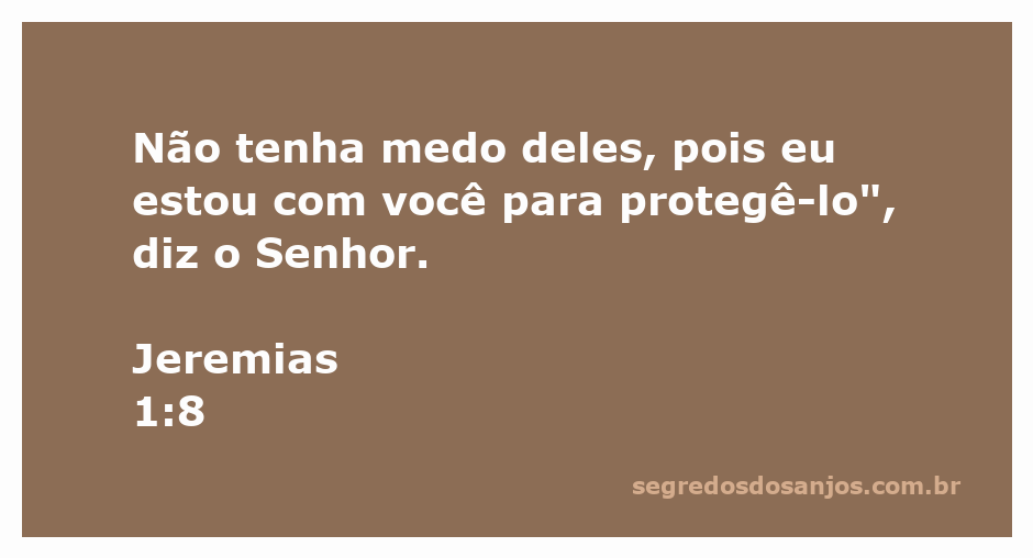 Imagem inspiradora do versículo Jeremias 1:8, que transmite uma mensagem de proteção divina.