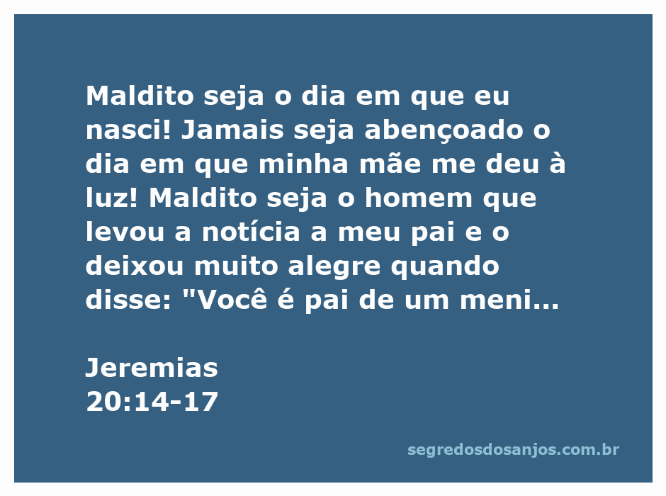 Imagem representativa da passagem Jeremias 20:14-17, onde o profeta expressa sua angústia e desespero por ter nascido.
