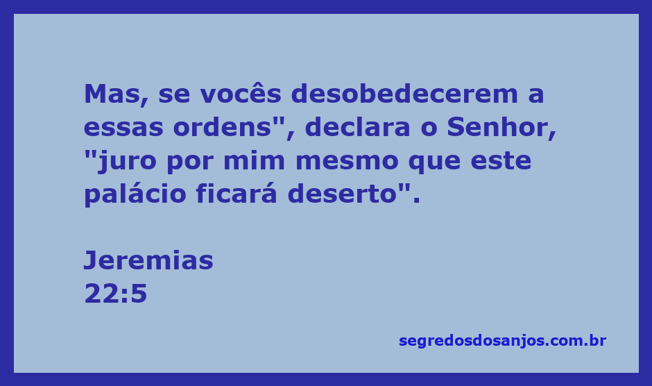 Imagem representativa do aviso de Deus sobre a desobediência em Jeremias 22:5