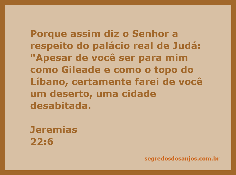Imagem do palácio real de Judá, simbolizando a mensagem de Jeremias 22:6 sobre a desolação e abandono.