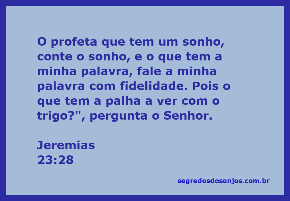 Ilustração do versículo Jeremias 23:28, destacando a diferença entre sonhos e a palavra de Deus.