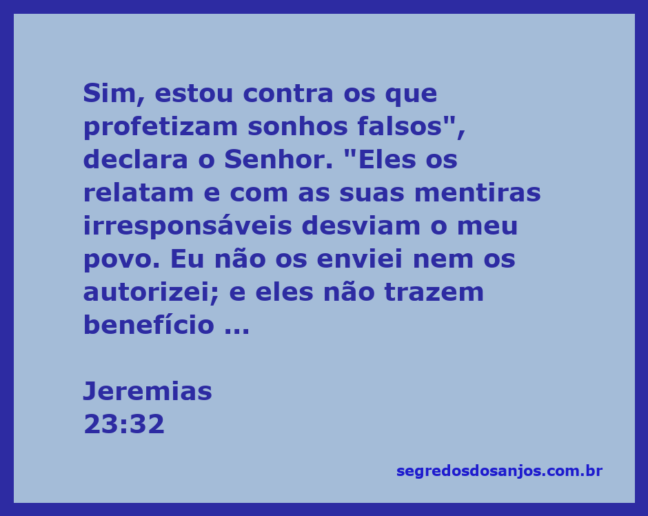 Imagem representativa da passagem Jeremias 23:32 que fala sobre profetas de sonhos falsos.