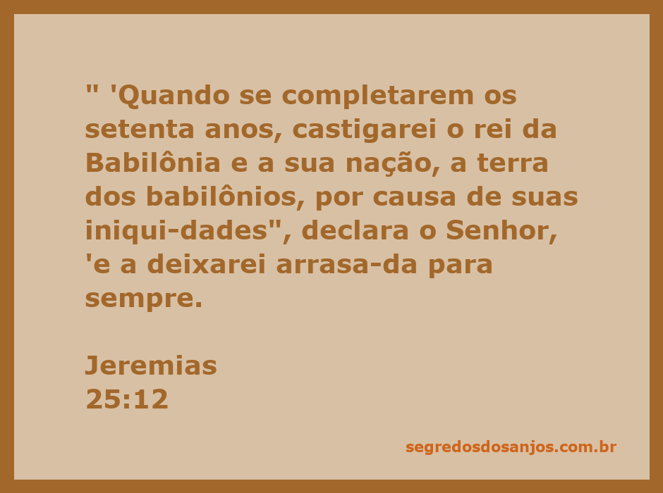 Imagem representativa da passagem bíblica Jeremias 25:12 sobre o castigo à Babilônia após setenta anos.