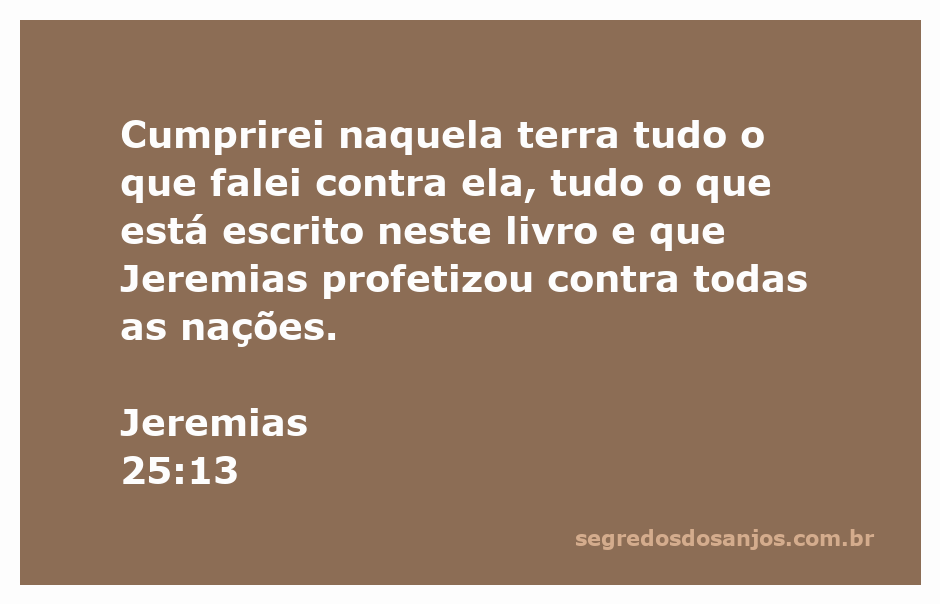 Imagem do versículo Jeremias 25:13, destacando a profecia sobre a terra e as nações.