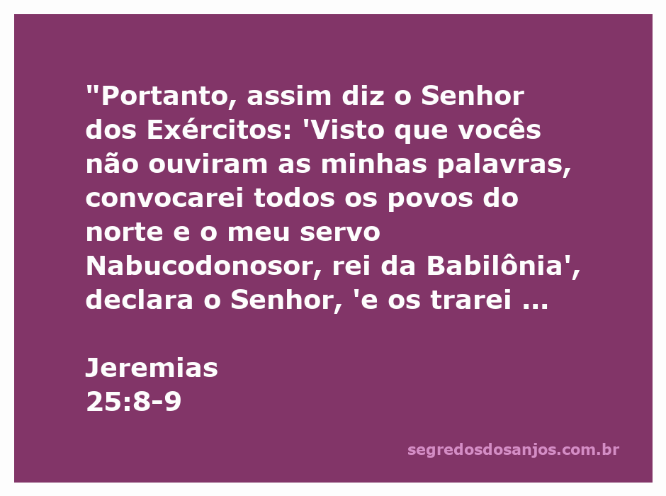Ilustração da profecia de Jeremias sobre a destruição de Judá e a convocação de Nabucodonosor.