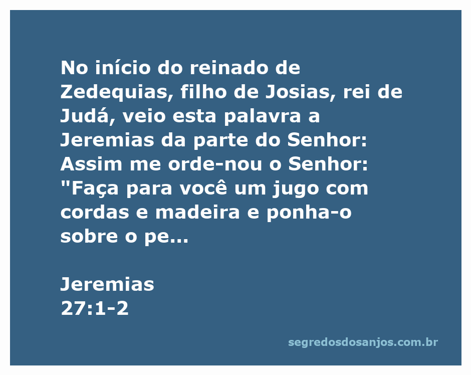 Imagem representando o profeta Jeremias fazendo um jugo de cordas e madeira, simbolizando a mensagem de Deus ao povo de Judá.