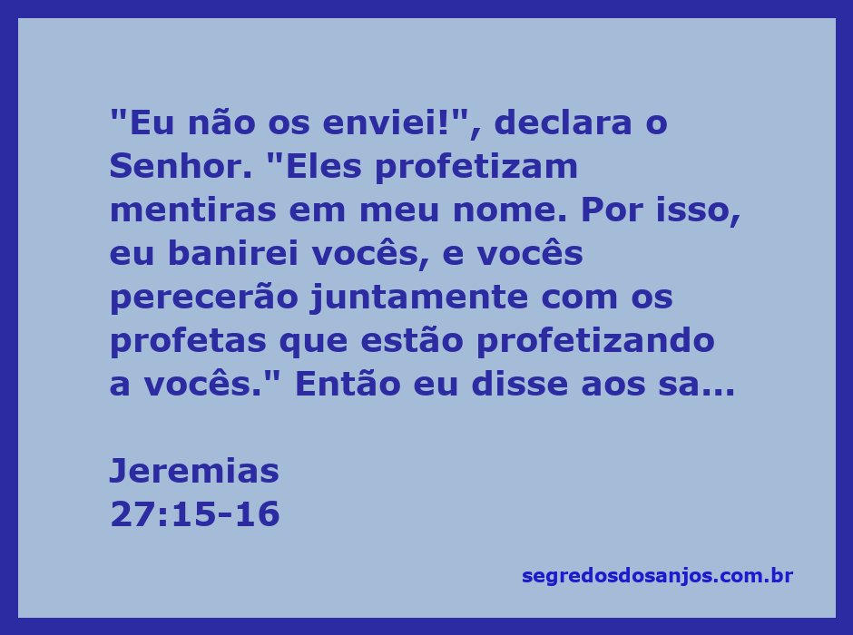 Imagem representativa da advertência de Jeremias sobre profecias falsas