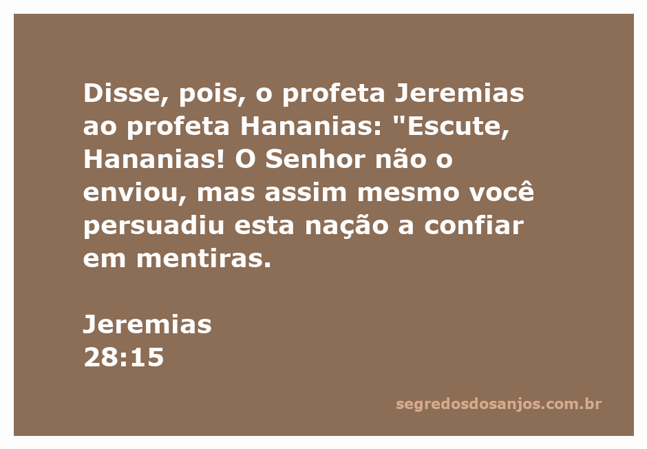 Ilustração do profeta Jeremias confrontando o profeta Hananias sobre a verdade divina.