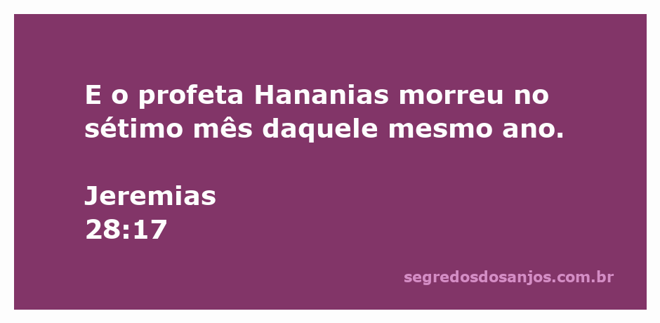 Imagem representativa do profeta Hananias, que faleceu conforme o relato de Jeremias 28:17.