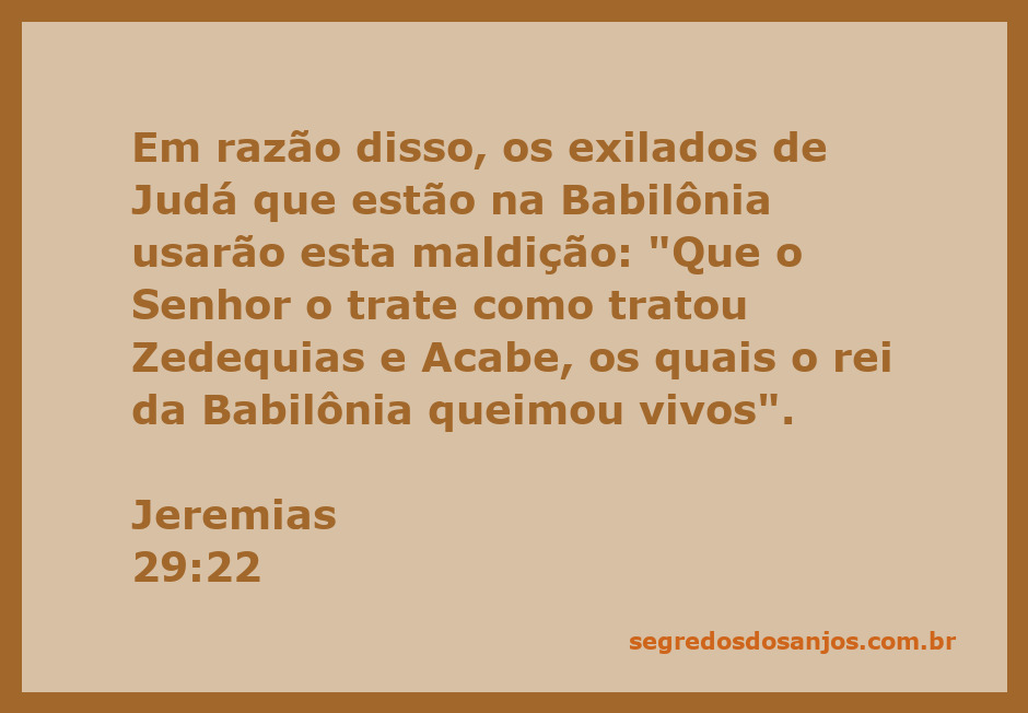 Imagem representativa do versículo Jeremias 29:22, mostrando a maldição dos exilados de Judá na Babilônia.