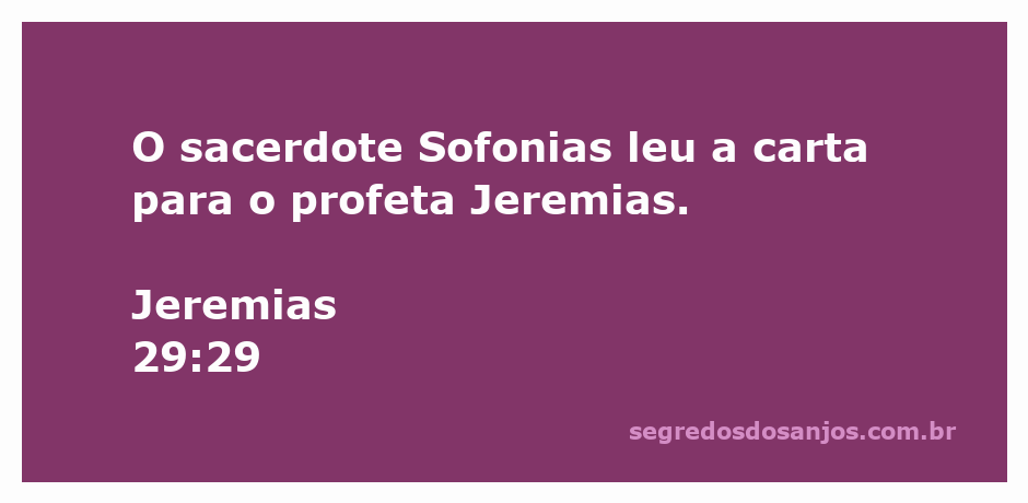 O sacerdote Sofonias lendo a carta para o profeta Jeremias, representando um momento de comunicação divina.