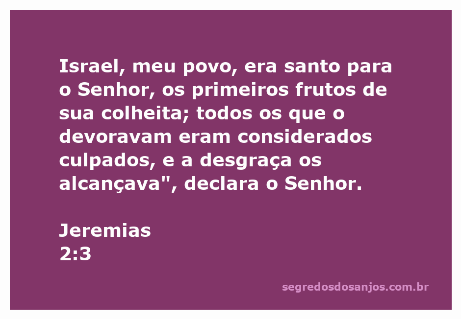 Ilustração representando Jeremias 2:3, destacando a santidade de Israel como povo escolhido de Deus.