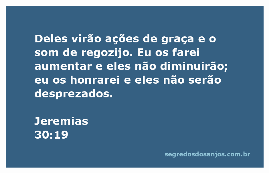 Ilustração do versículo Jeremias 30:19, destacando ações de graça e regozijo.