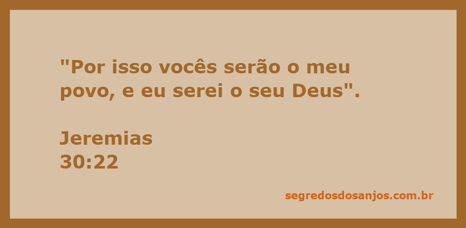 Ilustração do versículo Jeremias 30:22, destacando a relação entre Deus e Seu povo.