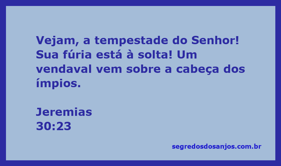Imagem representativa da tempestade do Senhor, simbolizando a fúria divina sobre os ímpios, conforme Jeremias 30:23.