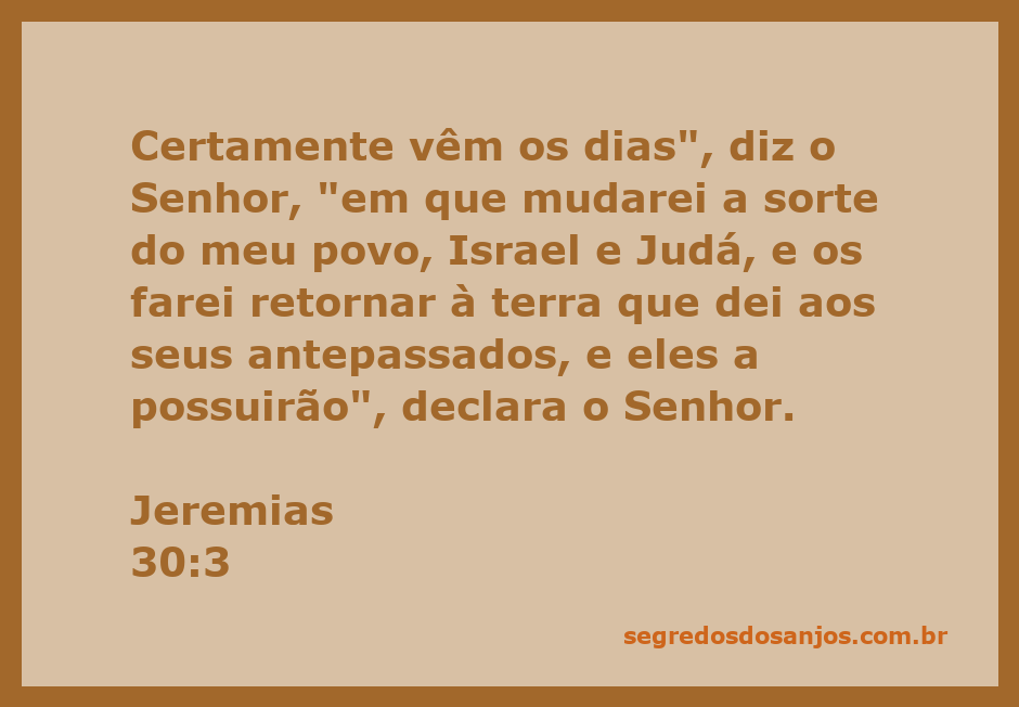 Imagem ilustrativa da promessa de restauração de Israel e Judá conforme Jeremias 30:3