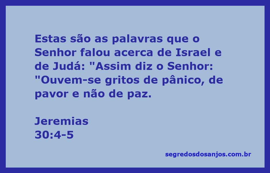 Imagem que ilustra Jeremias 30:4-5, destacando a mensagem de pânico e temor em Israel e Judá.