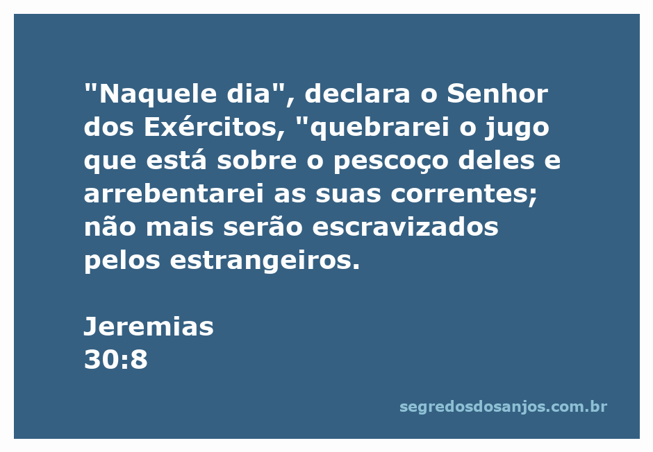 Imagem representativa do versículo Jeremias 30:8, mostrando a libertação e a quebra de correntes.