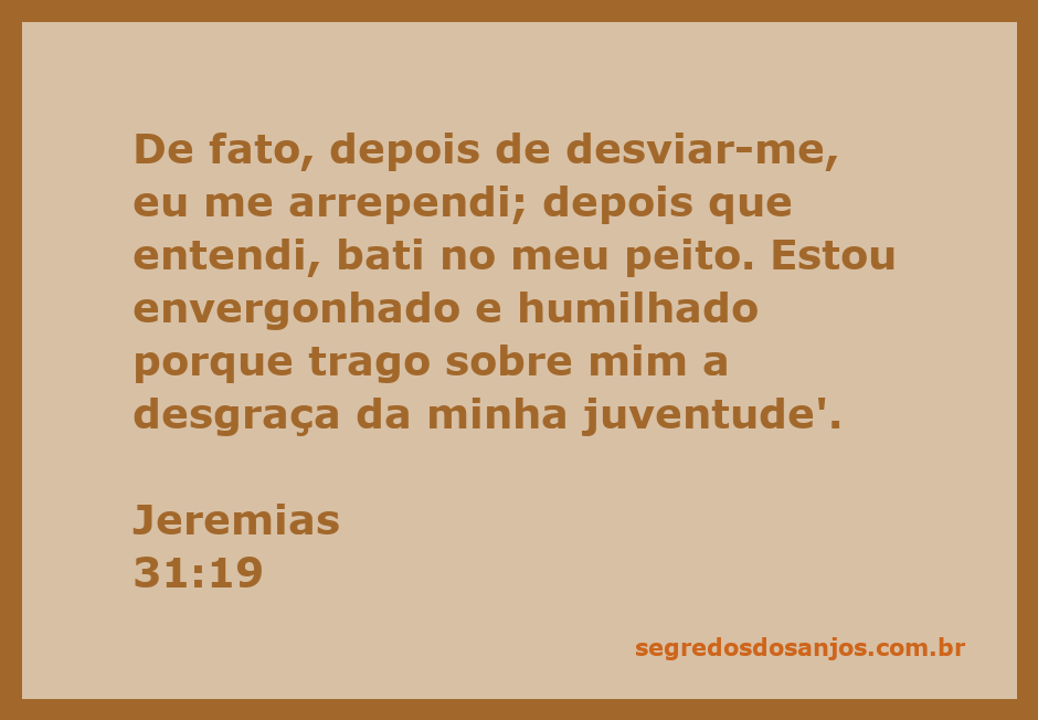 Ilustração de Jeremias 31:19, representando o arrependimento e a reflexão sobre os erros da juventude.