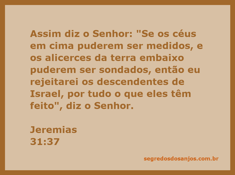 Citação do versículo de Jeremias 31:37 sobre os céus e a terra