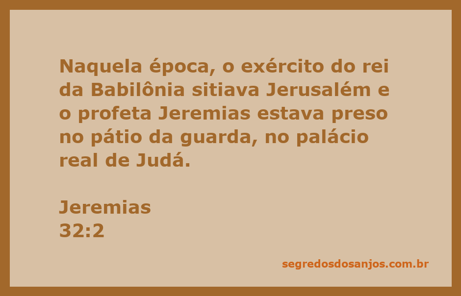 Jeremias preso no pátio da guarda durante o cerco de Jerusalém pelo exército babilônico