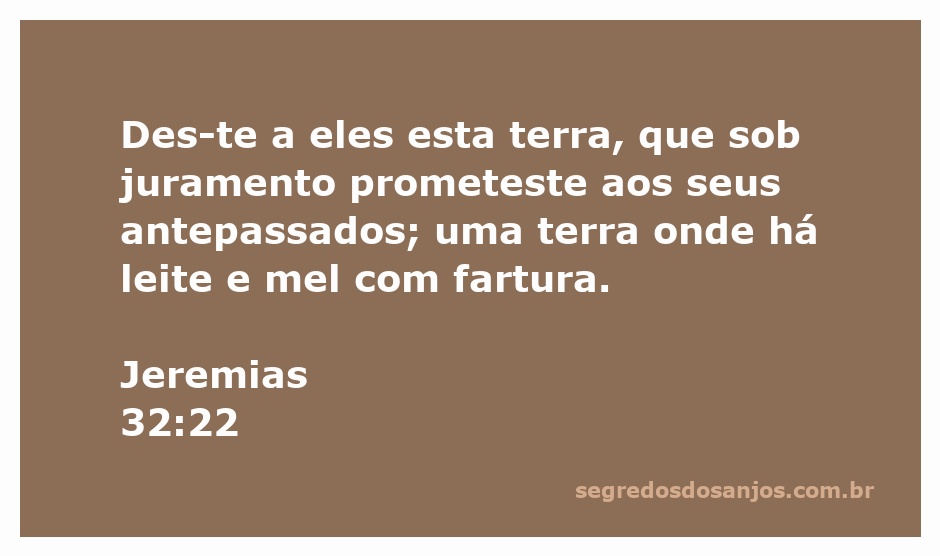 Ilustração da terra prometida cheia de leite e mel, simbolizando a riqueza e abundância prometida por Deus em Jeremias 32:22.