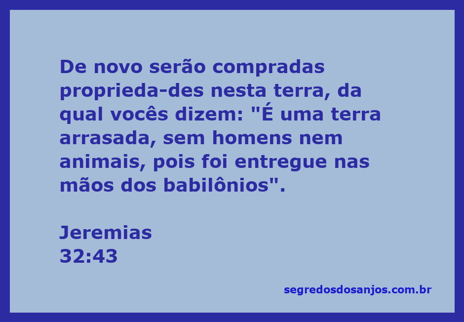 Imagem representativa da promessa de restauração e compra de propriedades em Jerusalém, conforme Jeremias 32:43.