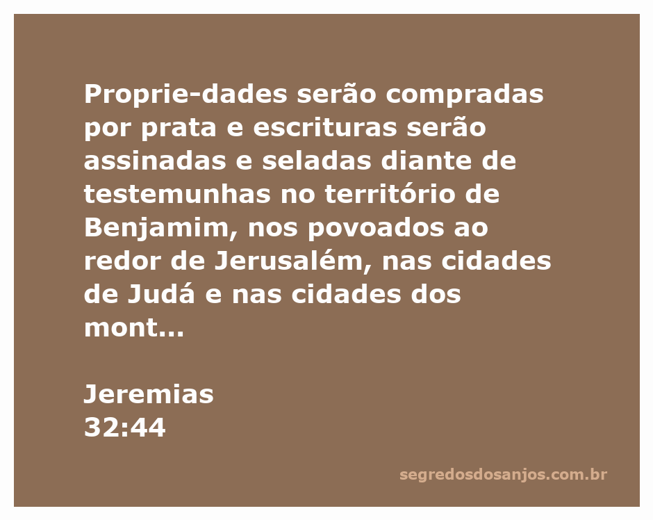 Imagem representativa da compra de propriedades em Jerusalém, simbolizando a restauração das bênçãos de Deus.