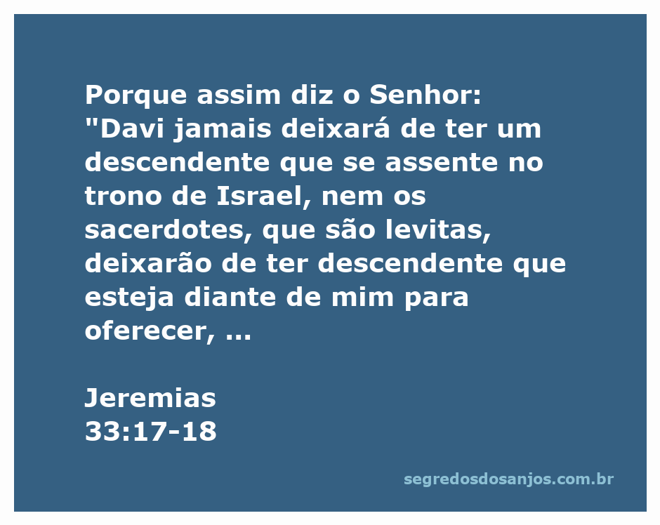 Imagem representativa da promessa de Deus sobre os descendentes de Davi e os sacerdotes levitas conforme Jeremias 33:17-18.