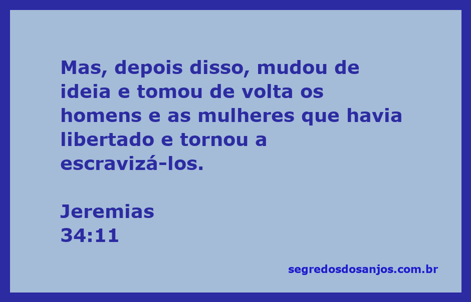 Ilustração representando a passagem de Jeremias 34:11 sobre a reversão da liberdade dos escravos.