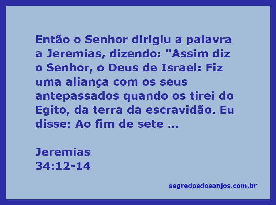 Ilustração de Jeremias recebendo a palavra do Senhor sobre a libertação dos hebreus.