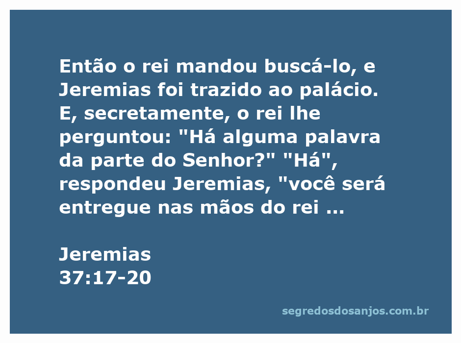 Ilustração de Jeremias sendo questionado pelo rei Zedequias sobre a palavra do Senhor em um palácio.
