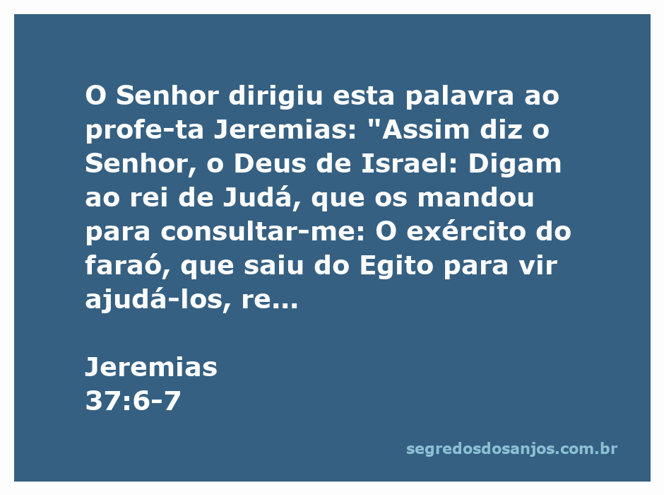 Imagem do profeta Jeremias recebendo uma mensagem do Senhor sobre o exército do faraó.