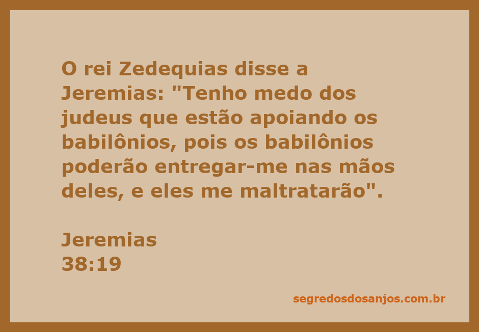 O rei Zedequias expressa seu medo a Jeremias sobre os judeus que apoiam os babilônios.