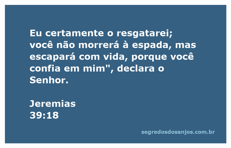 Versículo Jeremias 39:18 com mensagem de esperança e proteção divina.