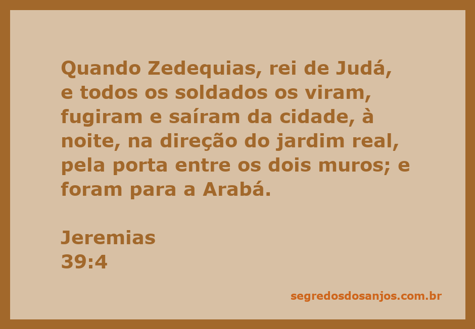 Representação da fuga de Zedequias, rei de Judá, e seus soldados durante a noite, conforme descrito em Jeremias 39:4.