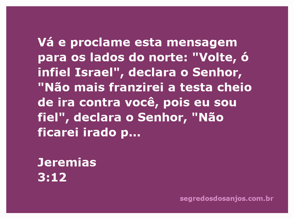 Imagem representativa da passagem Jeremias 3:12, que fala sobre o convite de Deus para que Israel volte a Ele.