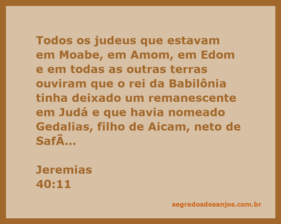 Imagem representativa de Jeremias 40:11, destacando a nomeação de Gedalias como governador sobre Judá.