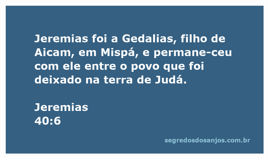 Jeremias visitando Gedalias em Mispá, simbolizando esperança para o povo de Judá.