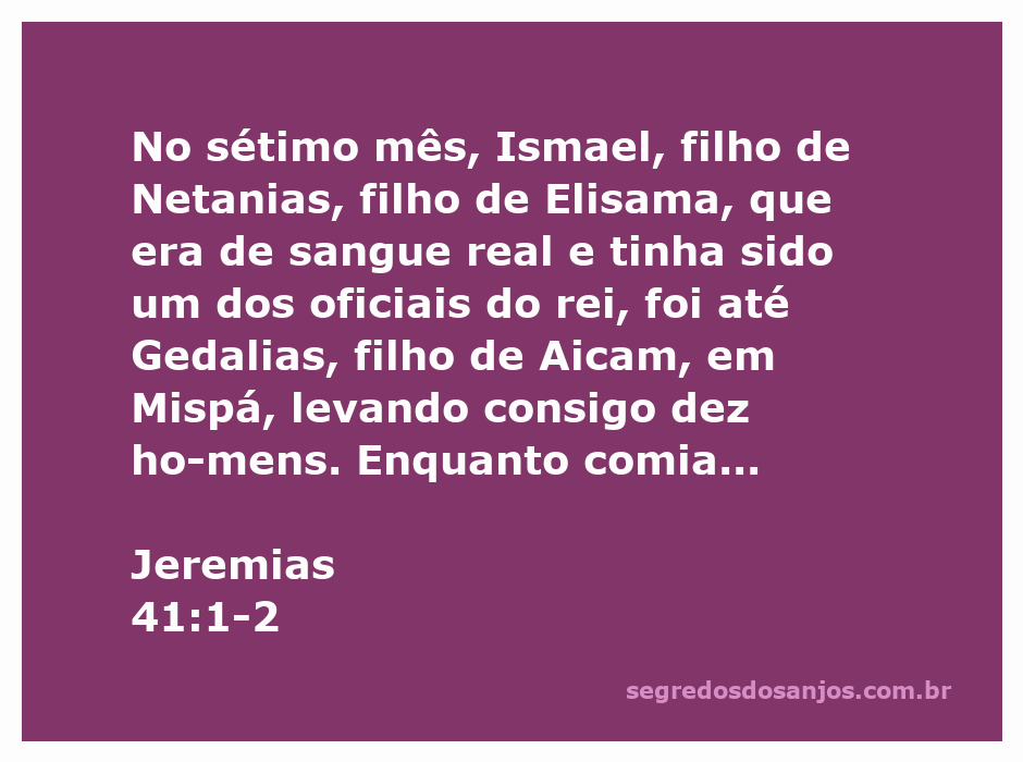 Ismael e seus homens atacando Gedalias em Mispá, conforme descrito em Jeremias 41:1-2.